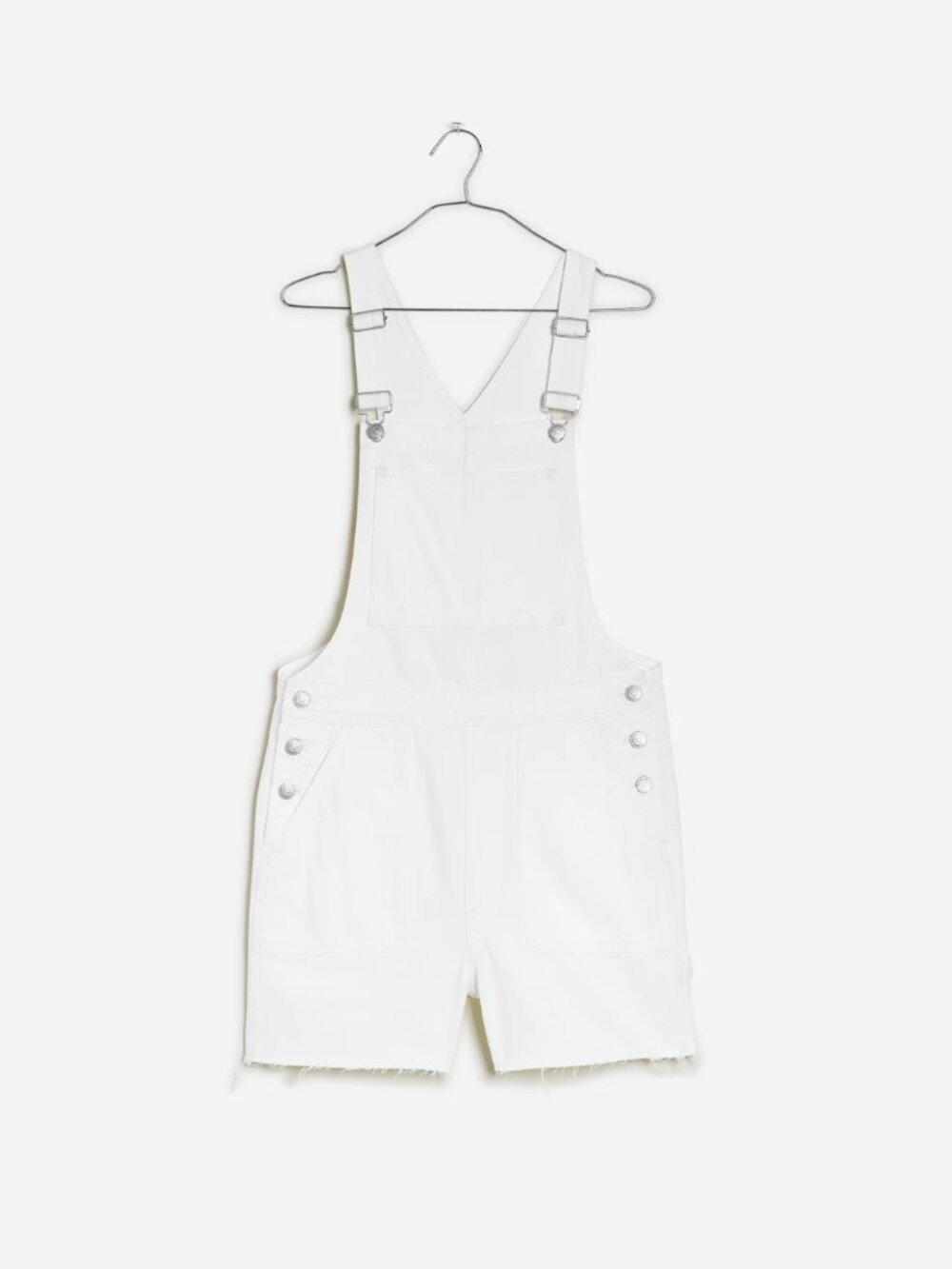 Madewell Denim Oversized Carpenter Shortalls in Tile White - Picture 6 of 6